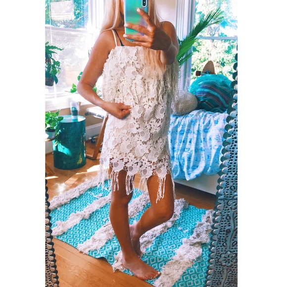 Dresses & Skirts - bohemian crochet fringe gypsy angelic dress
